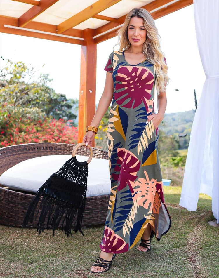 Vestido Egeu - Floral Verde