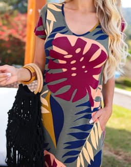Vestido Egeu - Floral Verde