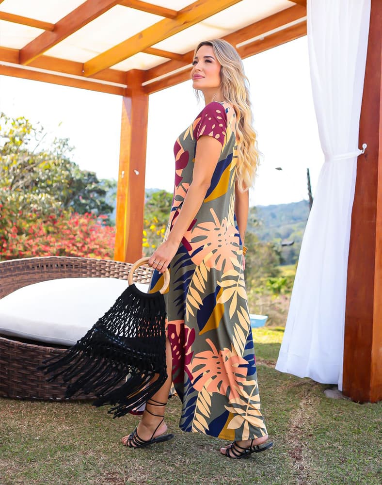 Vestido Egeu - Floral Verde